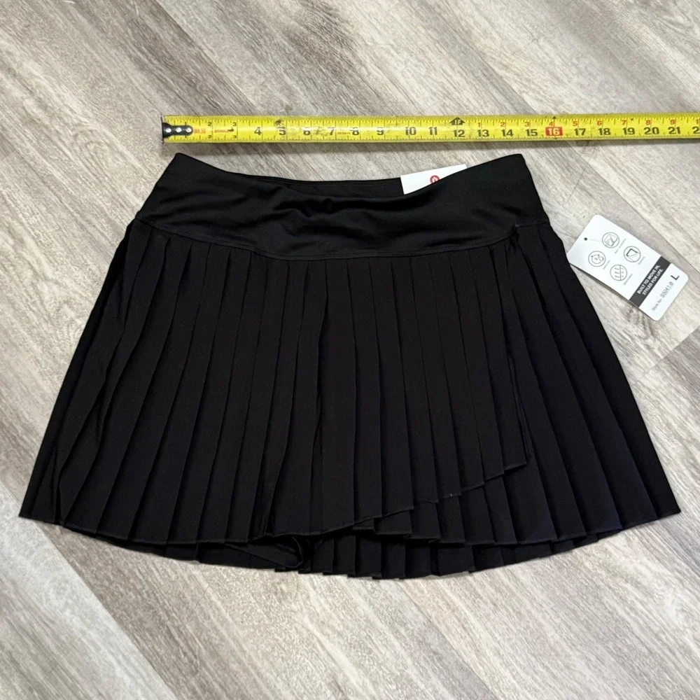 OTOS New York Blk Pleated Tennis Skirt w Built-in Shorts Athletic Activewear L‎